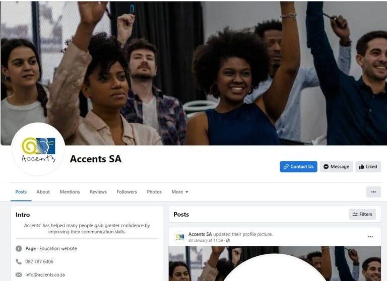 Facebook banner - Clients getting publci speaking training